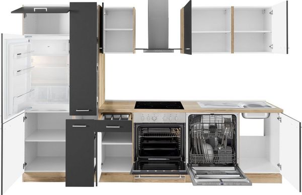 OPTIFIT Küchenzeile Iver Breite 300 cm, mit Hanseatic E-Geräten, inkl. Kühlschrank Bild 4