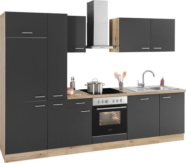 OPTIFIT Küchenzeile Iver Breite 300 cm, mit Hanseatic E-Geräten, inkl. Kühlschrank Bild 3