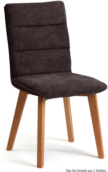 Esszimmerstuhl (2er-Set) Darija 47 x 92 x 60 Eiche geölt/Espresso