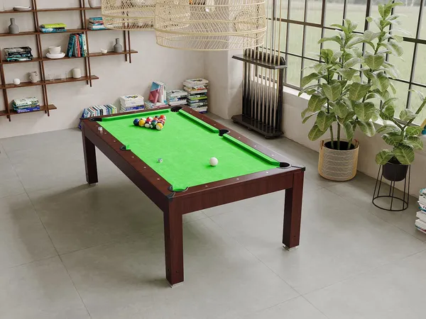 Vente-unique - IMPERIALE Indoor games Holz, Platte BraunGrün - B 114,2 cm x H 78,5 cm x L 207,7 cm