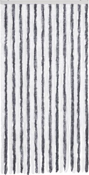 vidaXL Insektenschutz-Vorhang Grau und Weiß 100x220 cm Chenille 241225 Bild 3