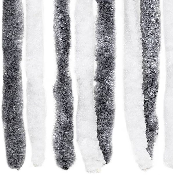 vidaXL Insektenschutz-Vorhang Grau und Weiß 100x220 cm Chenille 241225 Bild 5