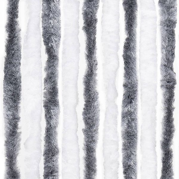 vidaXL Insektenschutz-Vorhang Grau und Weiß 100x220 cm Chenille 241225 Bild 6