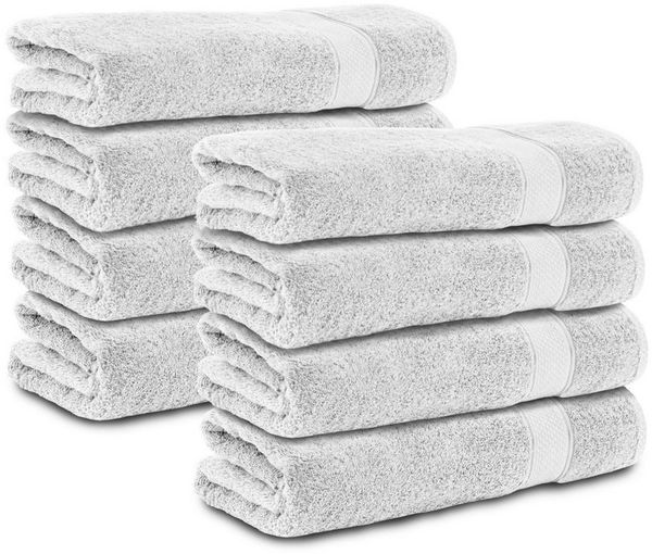 Komfortec Badetücher 100% Baumwolle, 470 g/m², Frottee (8-St), Handtücher 70x140 cm Set, Weich