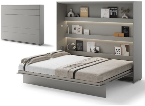 Compleo Schrankbett Horizontal Wandklappbett Lenart Bed Concept Schrankklappbett (mit LED)