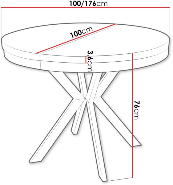 Esstisch Ewagio Gold 100 (Farbe: Gold / Arktisches Weiß) Bild 4