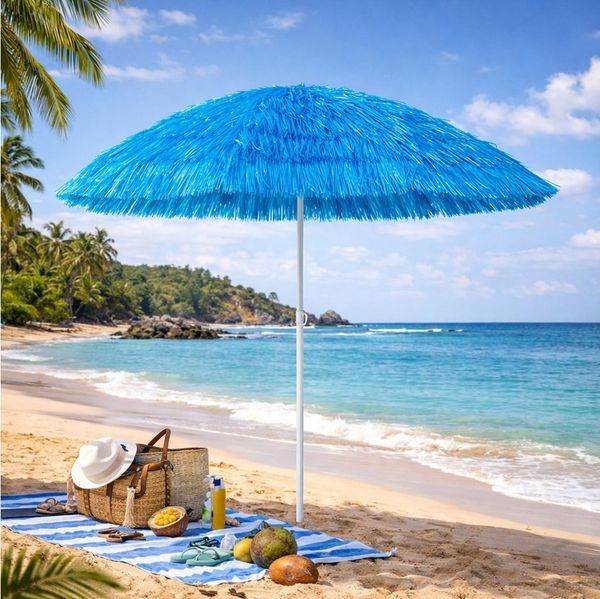 Hawaii Sonnenschirm Gartenschirm Strandschirm rund Ø1,6m Blau