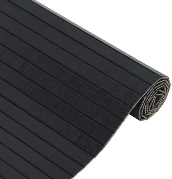 vidaXL Teppich Rechteckig Schwarz 60x100 cm Bambus 376708 Bild 4