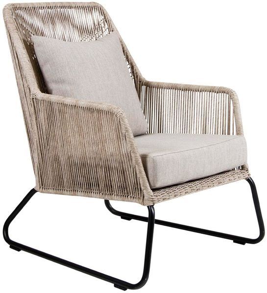 Gartensessel Midway von Brafab, aus Rattan und Aluminium, modern, beige, inkl. Kissen
