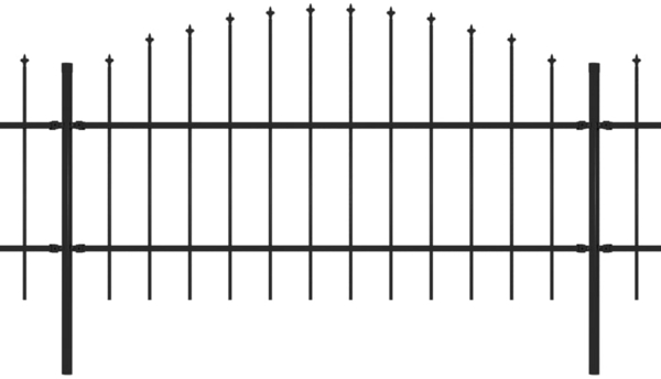 vidaXL Gartenzaun mit Speerspitze Stahl 1781,5 x 100 cm Schwarz 277721