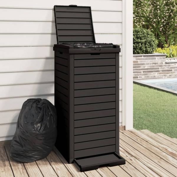 vidaXL Outdoor-Mülltonne Schwarz 41x41x86 cm Polypropylen 364171