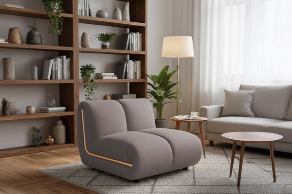 KAWOLA Sessel LAYLA Sitzelement Velvet taupe 74 x 99 x 92 cm