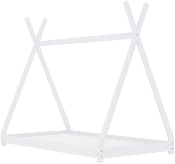 vidaXL Kinder-Bettgestell Weiß Massivholz Kiefer 90 x 200 cm 283360 Bild 2