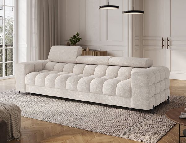 MOEBLO Sofa Telli, Modernes 3-Sitzer-Sofa aus Stoff, Couch & Polstermöbel mit Schlaffunktion, verstellbaren Kopfstützen, freistehend für Wohnzimmer, (BxHxT): 260 × 96 × 100 cm