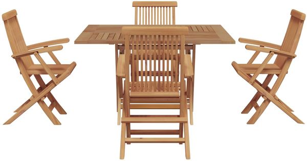 vidaXL Garten Essgruppe Braun Massivholz Teak 3385971
