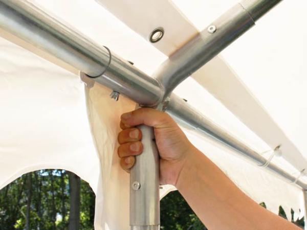 TOOLPORT Party-Zelt Festzelt 4x6 m Garten-Pavillon -Zelt PVC Plane 700 N in grau-weiß Wasserdicht Bild 7