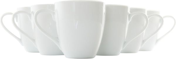 Retsch Arzberg Becher, 6-tlg, Porzellan, großer XXL Henkelbecher in gefällig bauchiger Form, 6-teilig, 500 ml
