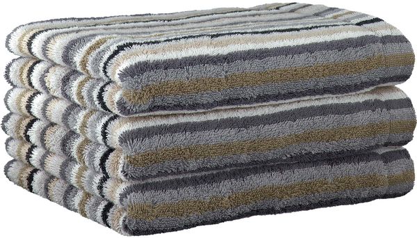 CAWÖ Gästetuch, 3er Pack - C Life Style Stripes, Walkfrottier Beige 30x50cm