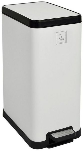 SVITA Mülleimer STM15, Treteimer, Kosmetikeimer, 15L, Stahl pulverbeschichtet, Weiß