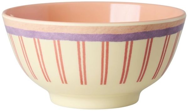 rice Schüssel Rice Melamin Schüssel - Rote Streifen Motiv Creme 700ml, Melamin, (1-tlg)