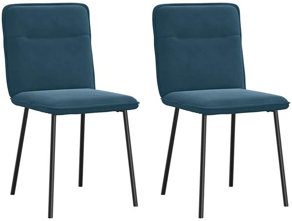 vidaXL Esszimmerstühle 2 Stk. Blau Samt 4101219