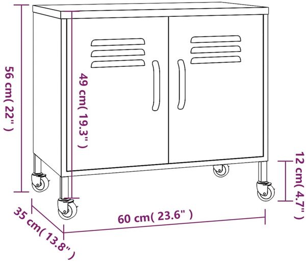 vidaXL Lagerschrank Rosa 60x35x56 cm Stahl 336265 Bild 9