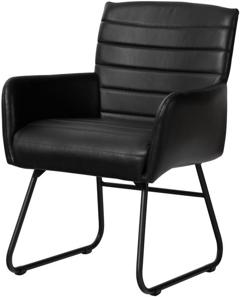 Stuhl Echtleder 62x62x84 schwarz IRON LABEL #19