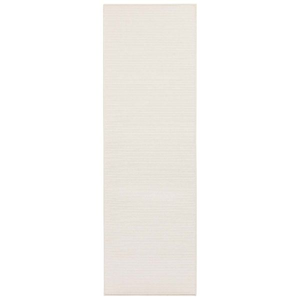 Flachgewebe Läufer Nature Creme Weiß in Sisaloptik - 80x500x0,5cm