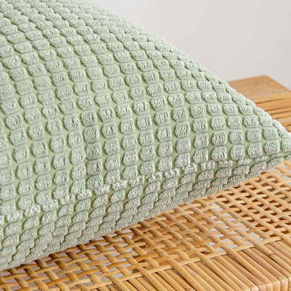 Kordsamt Kissenbezug Granulat Dekorativ Wohnzimmer 2er Set 40x40 cm Bohnengrün Bild 3