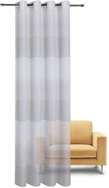 Gerster Vorhang Kelly (1 St), Ösen, halbtransparent, Wirkware, HxB: 235x140, Moderner Ösenschal gestreift