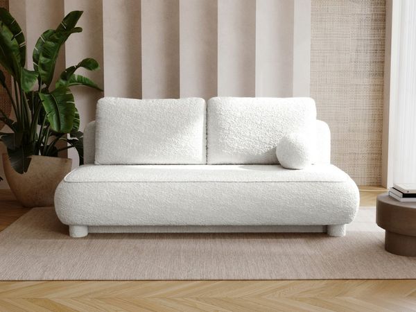 Compleo Schlafsofa Sofa ohne Armlehnen, moderne runde Form, Moderne Couch, Viele Farben zur Auswahl, Breite: 209 cm