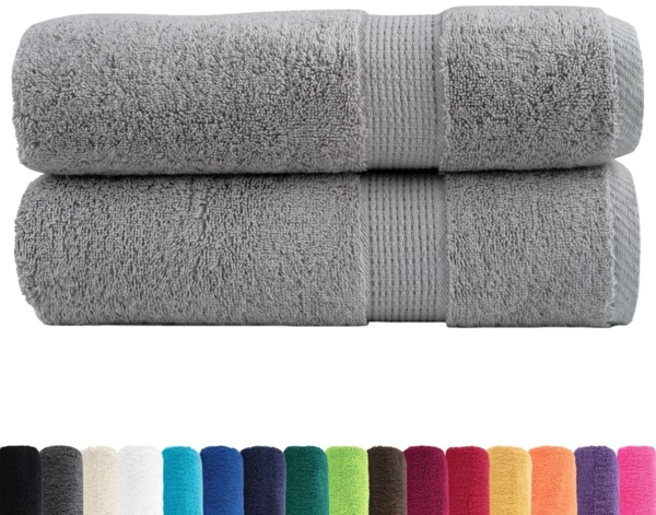 vidaXL Premium-Badetücher SOLUND 2 Stk. Grau 100x150 cm 600 g/m² 137311