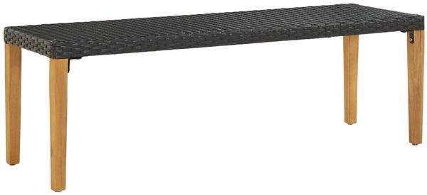 vidaXL Gartenbank 80 cm Poly Rattan Schwarz 46486