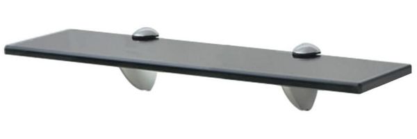 vidaXL Schwebendes Regal, Glas schwarz, 0,8 x 10 x 40 cm Bild 5