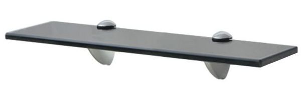 vidaXL Schwebendes Regal, Glas schwarz, 0,8 x 10 x 40 cm Bild 4