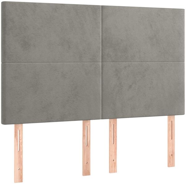 Bettgestell mit Kopfteil Samt Hellgrau 140x190 cm, Härtegrad: H2 [3125629] Bild 9