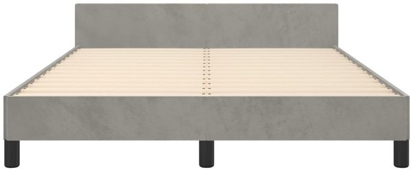 Bettgestell mit Kopfteil Samt Hellgrau 140x190 cm, Härtegrad: H2 [3125629] Bild 6