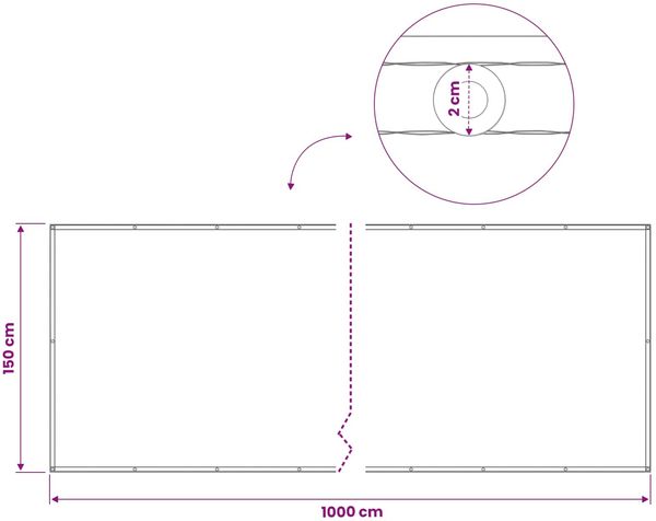 vidaXL Balkon Sichtschutz 150 x 1000 cm Stoff mit PU-Beschichtung 42036645 Bild 6
