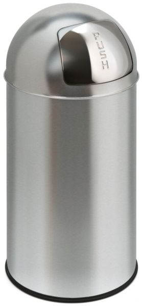 Abfallbehälter EKO mattes Stahl Stahl 40 l - Innenbehälter aus Metall mit Push-Deckel