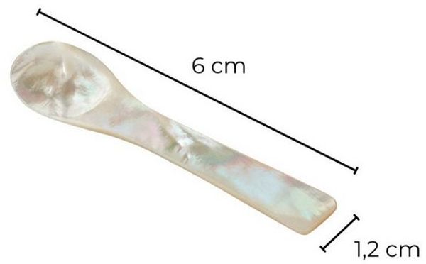 EDZARD Servierlöffel Perlmuttlöffel, ideal für Salz- und Zuckerdosen, Meer- Perlmutt, Handarbeit, L 6 cm