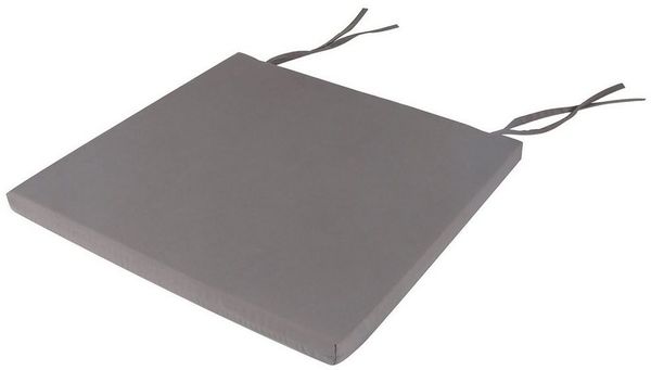 IDIMEX Sitzkissen AMATA, Gepolsterte Stuhlkissen zum binden im 4er Set, Stuhlauflagen grau
