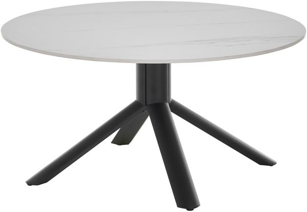 Couchtisch >Joanna< in weiß, schwarz, Keramik, Metall - 45x90cm (HxD)