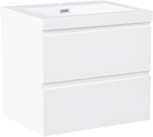 Wandmontierter Waschbeckenunterschrank mit Waschbecken CARDIEL Weiß