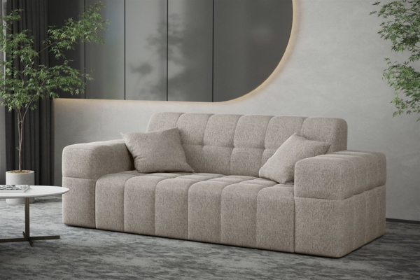 Sofa Designersofa NANCY 2-Sitzer in Stoff Neve Macchiato