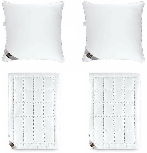 SEI Design Einziehdecke DeLuxe SWAN-SET: Bettdecke Winter 2X 135x200 + 2 x 80 x 80 Kopfkissen, ähnlich wie Daunen