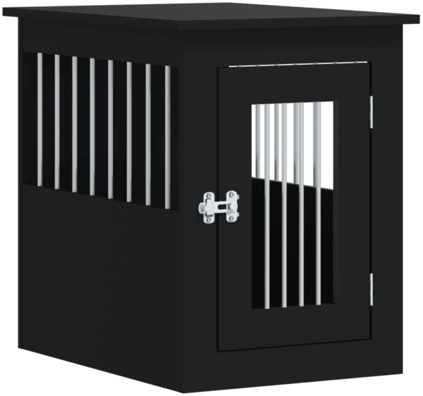 vidaXL Hundekäfig im Möbelstil Schwarz 45x62x59 cm Holzwerkstoff 838310