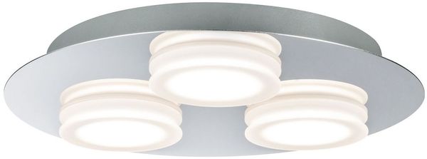 Paulmann No. 70874 LED Deckenleuchte Doradus 3-flammig Chrom IP23 3x5W