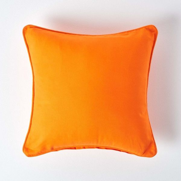 Homescapes Kissenhülle Kissenbezug aus Baumwolle in Orange, 30 x 30 cm