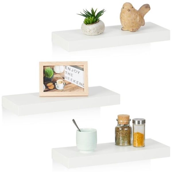 Weißes Wandregal im 3er Set