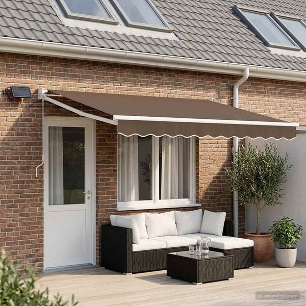 vidaXL Manuelle Gelenkarmmarkise mit LEDs Taupe 3425774